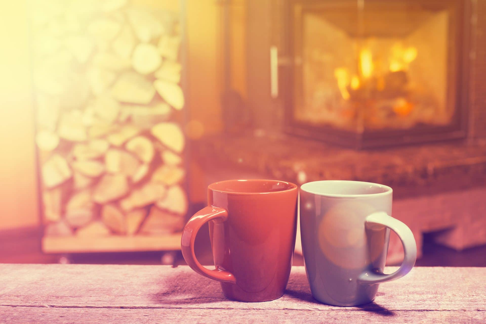 two mugs on table